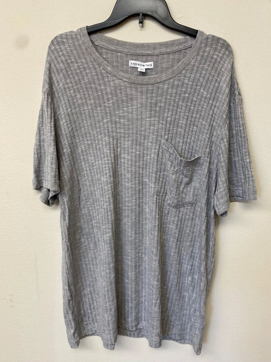 And Now This Men's Grey Ribbed Pocket T Shirt Size XLarge NWT