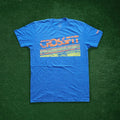 Reebok Men's CrossFit "Forging Elite Fitness" Distressed Graphic Blue T-Shirt
