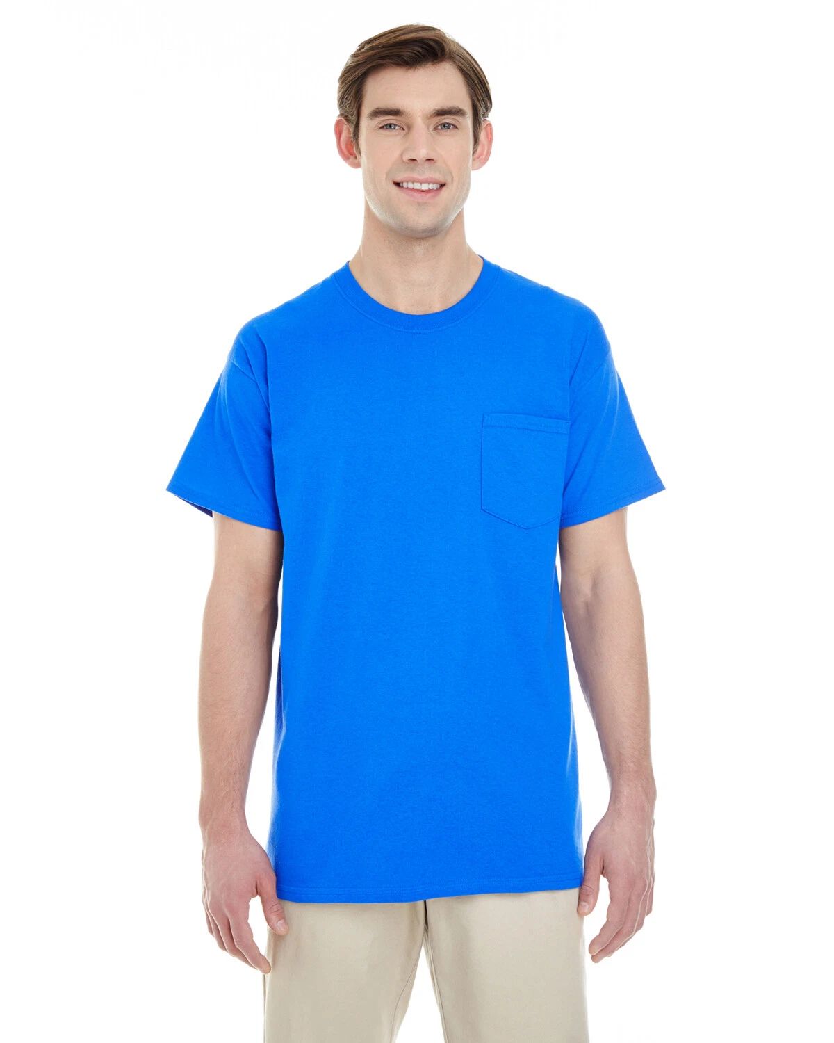 Gildan Adult Heavy Cotton 5.3 oz. Taped Neck Pocket T-Shirt G530 S-3XL