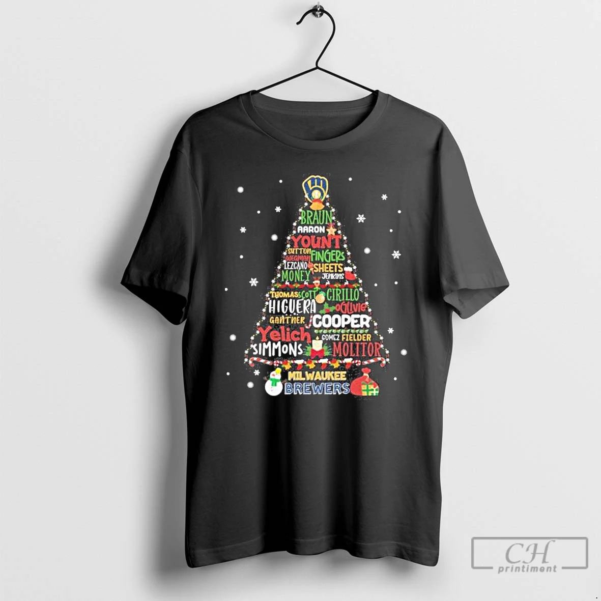 Premium Milwaukee Brewers Christmas Tree T Shirts