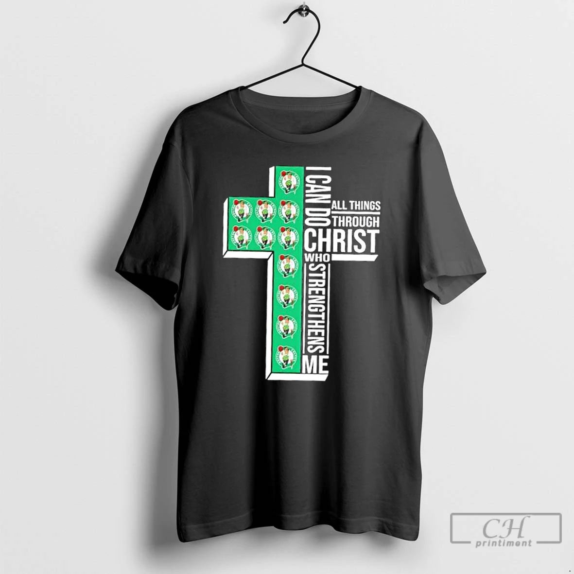 Classic I Can Do All Things Through Christ Who Strengthens Me Boston Celtics Basketball Cross