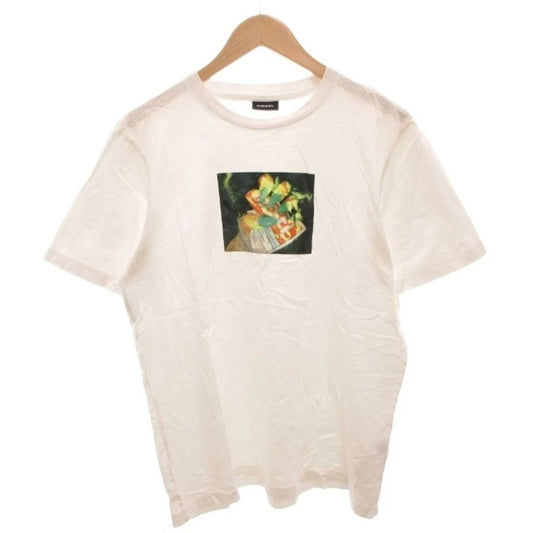Diesel T-Shirt Photo Print Logo Short Sleeve M White Japan