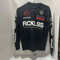 Young & Reckess Shirt Mens M Black Long Sleeve Graphic Logo Shirt H29