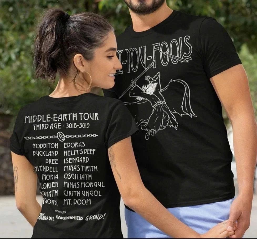 Retro Fly You Fools Trendy Middle Earth Tour Graphic 2Sides Cotton Unisex TShirt