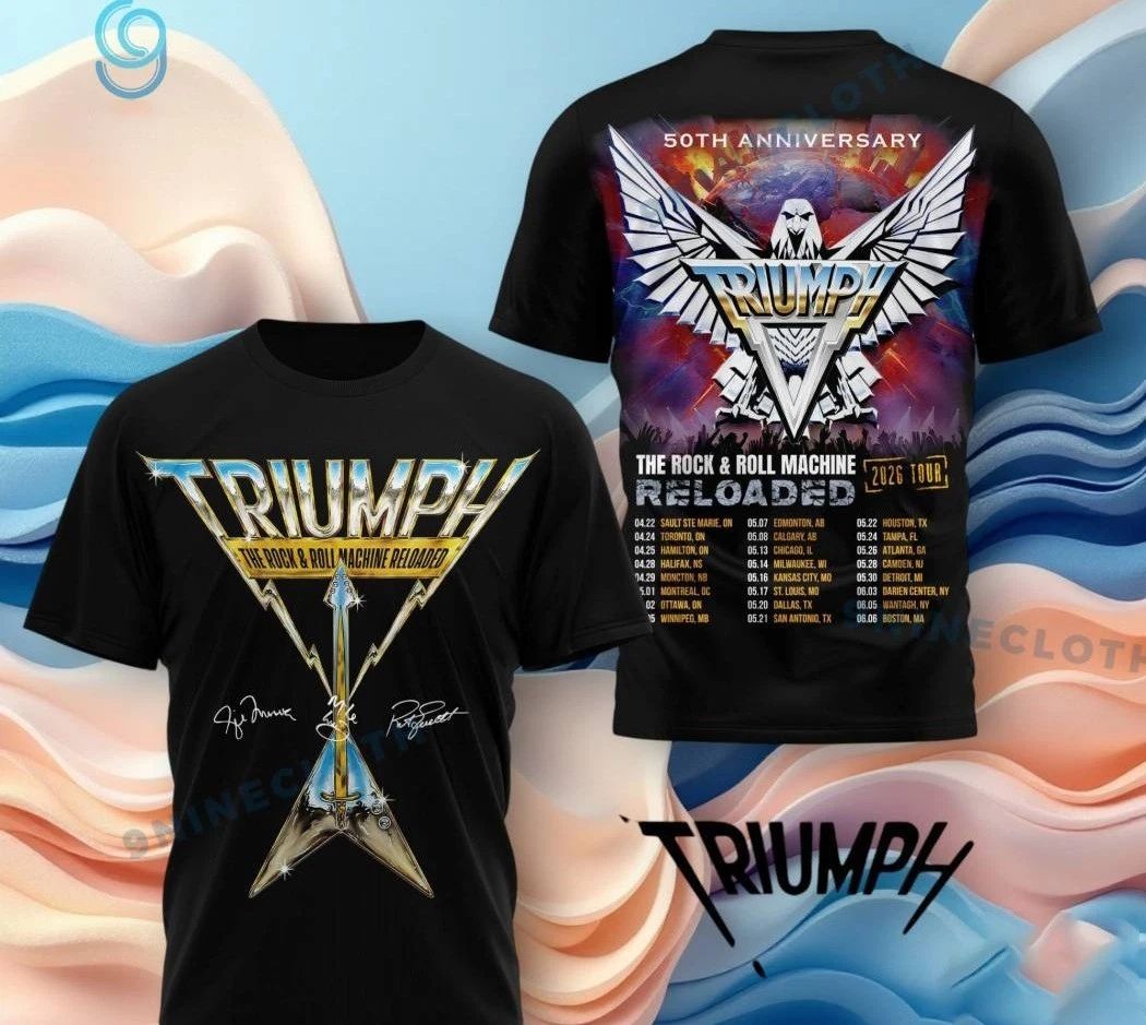 Triumph The Rock & Roll Machine Reloaded 2026 3D T-shirt S to 5XL PP2974