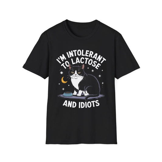 I'm Intolerant To Lactose And Idiots Funny Lactose Free Cat Lover Gift T Shirt
