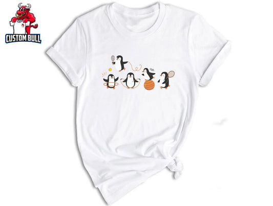 Cute Funny Penguins Doing Sports Vintage Shirt, Penguin Lover Penguin Awareness