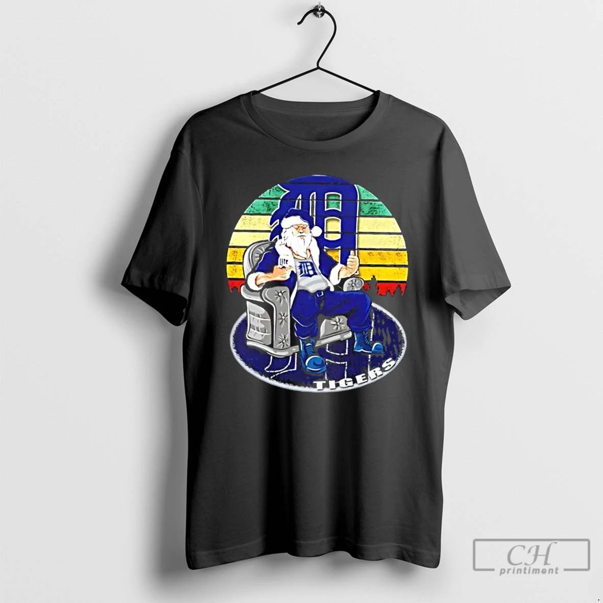 Classic Detroit Tigers X Santa Claus Christmas Vintage T Shirts