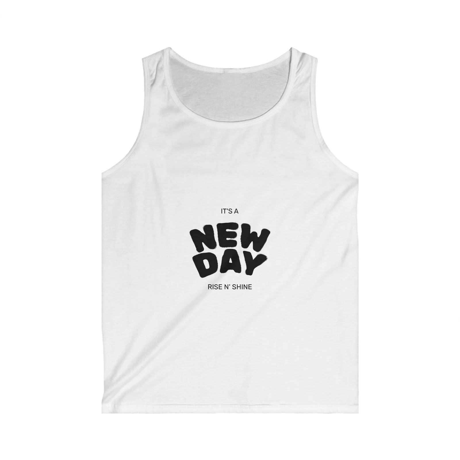 Men’s Softstyle Tank Top “It’s a New Day” – Motivational Summer Gym Wear