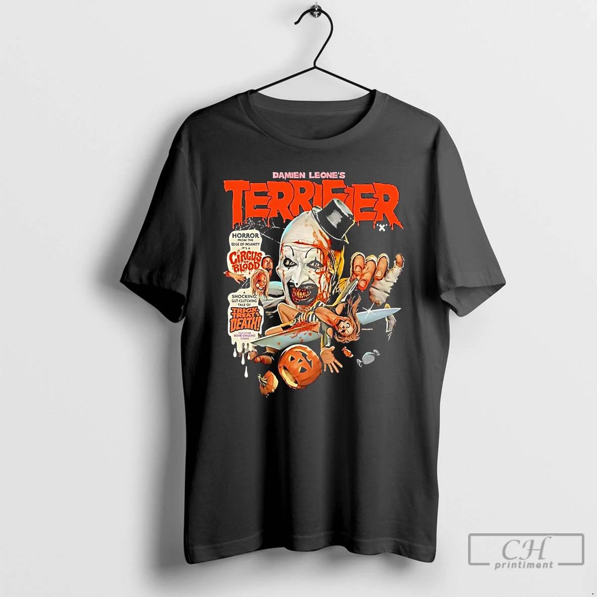 Premium Damien Leones Terrifier Horror From The Edge Of Insanity Trick Treat Death T Shirts