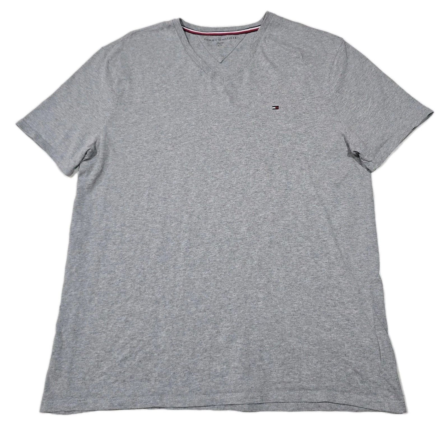 Tommy Hilfiger V-Neck T-shirt Mens Size L Large Grey