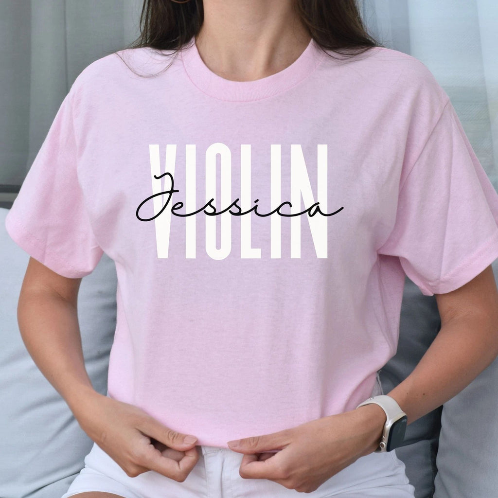 Personalized Violin T-shirt gift Custom name Orchestra Violin player Unisex Tee