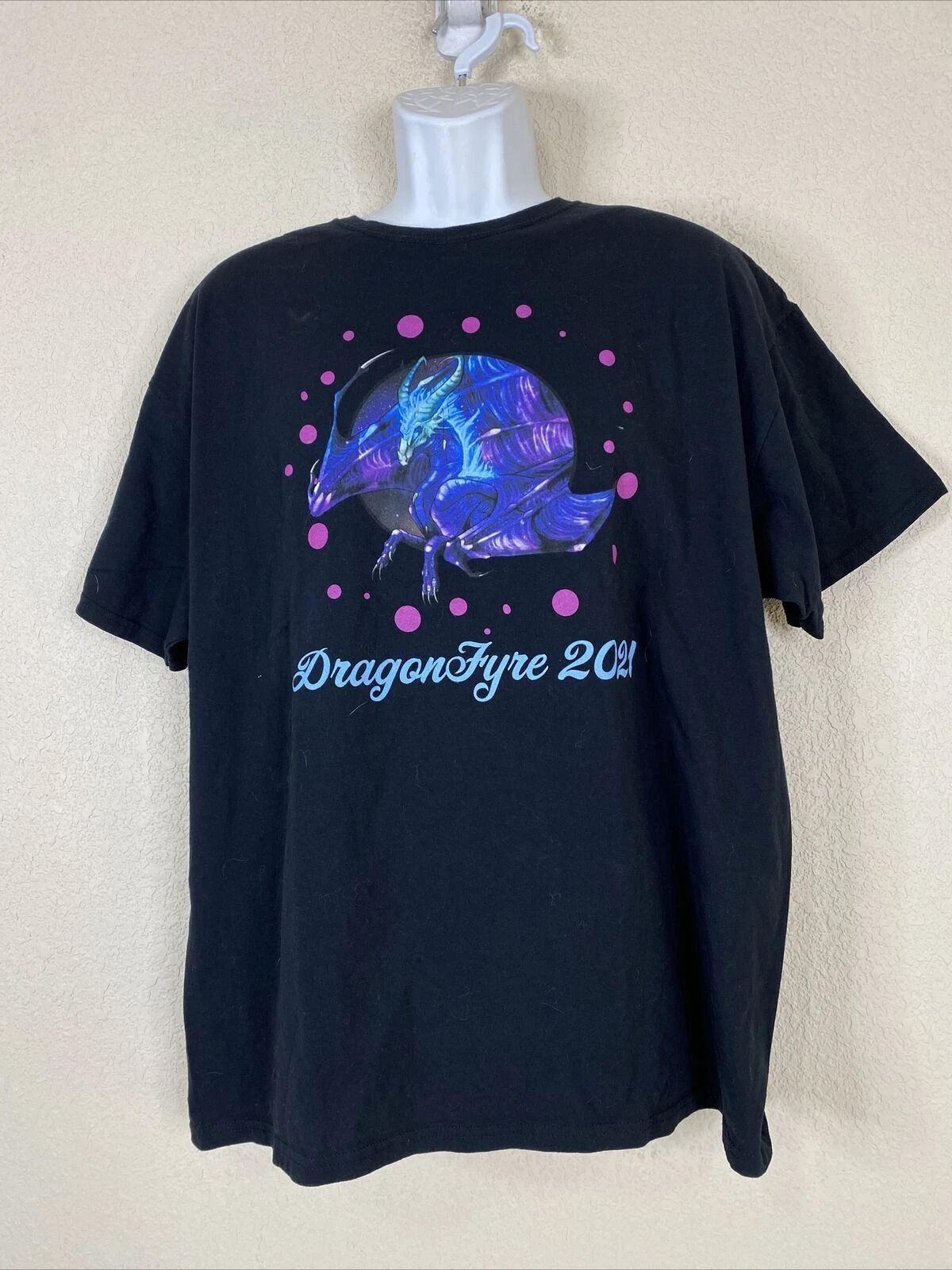 Fruit of Loom Men Size XL Black DragonFyre 2021 T Shirt Short Sleeve Nerd Movie