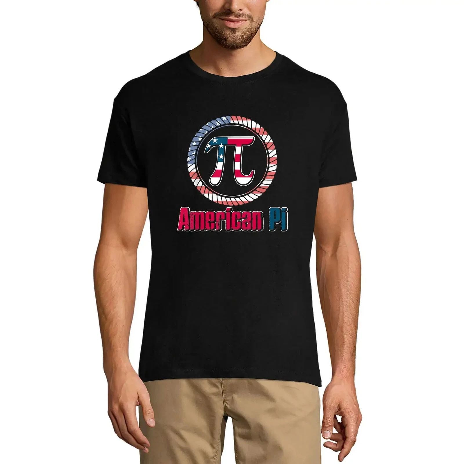 Men's Graphic T-Shirt American Pi Symbol Geek Math - Retro Funny Eco-Friendly