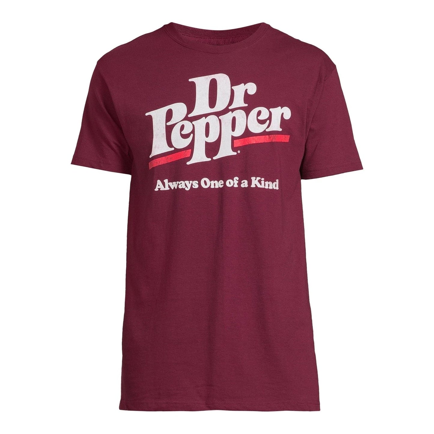 Dr. Pepper Men's Maroon Graphic Print Short Sleeve Crewneck T-Shirts Tee: S-2XL