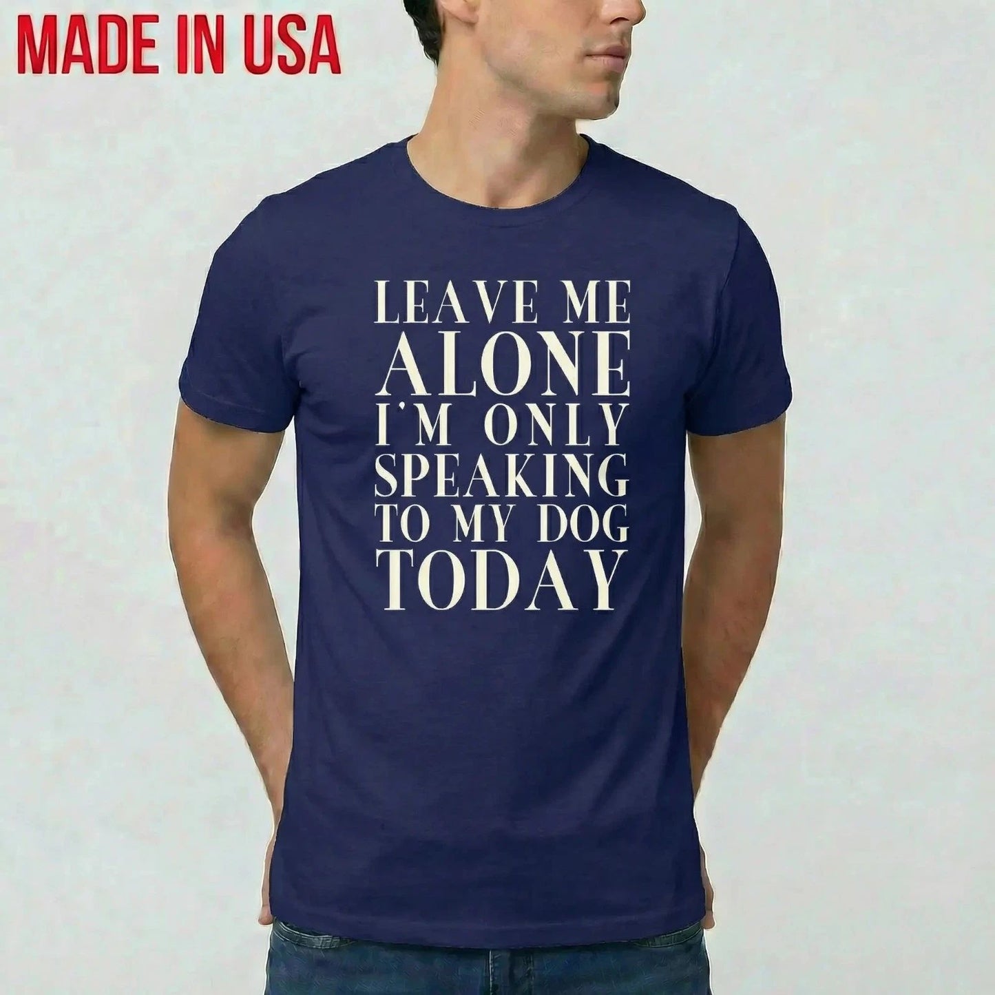 New Dog Lovers T - Navy  T-Shirt Made in USA S-2XL