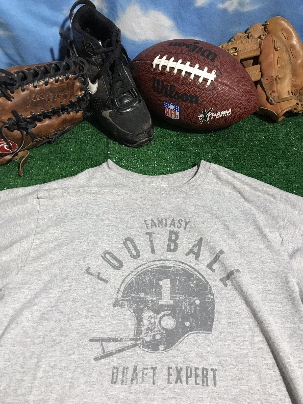 Fantasy football draft experts Grey Adult small T-shirt Shirt c21
