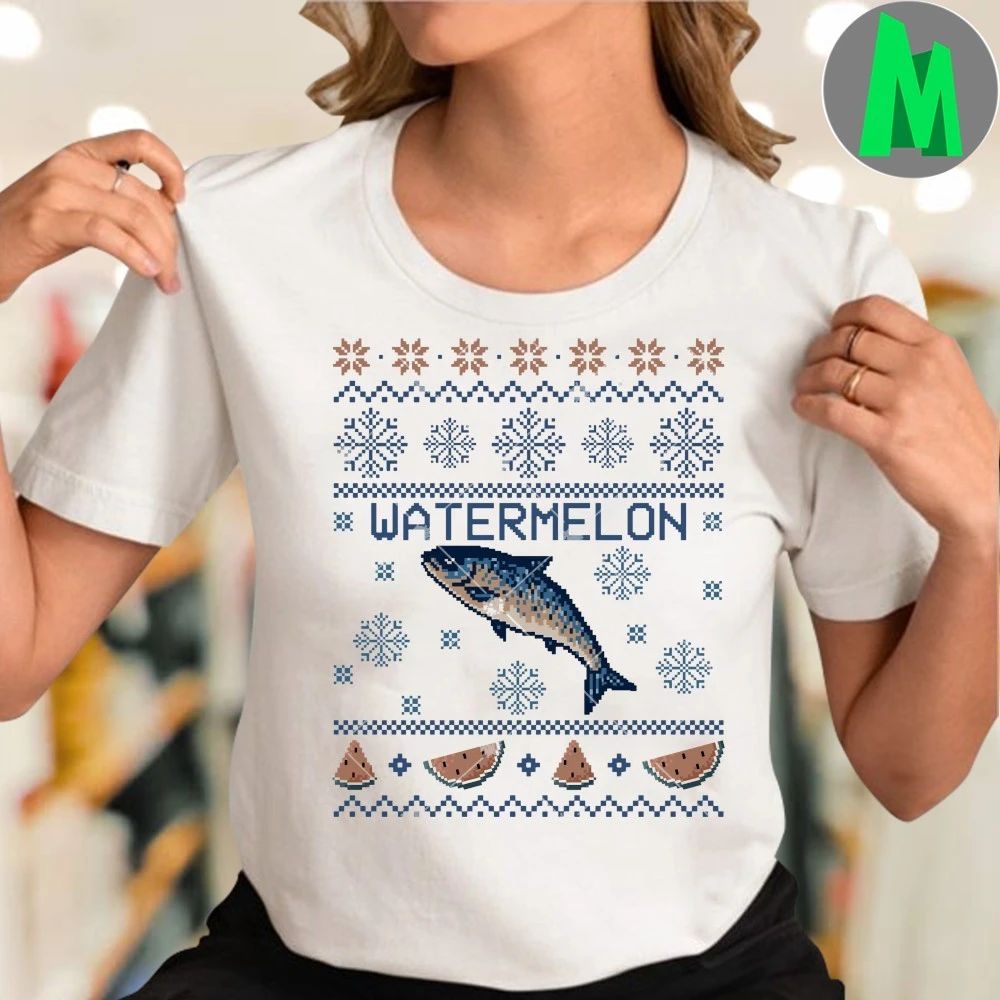 Watermelon Fish Ugly Christmas T-Shirt