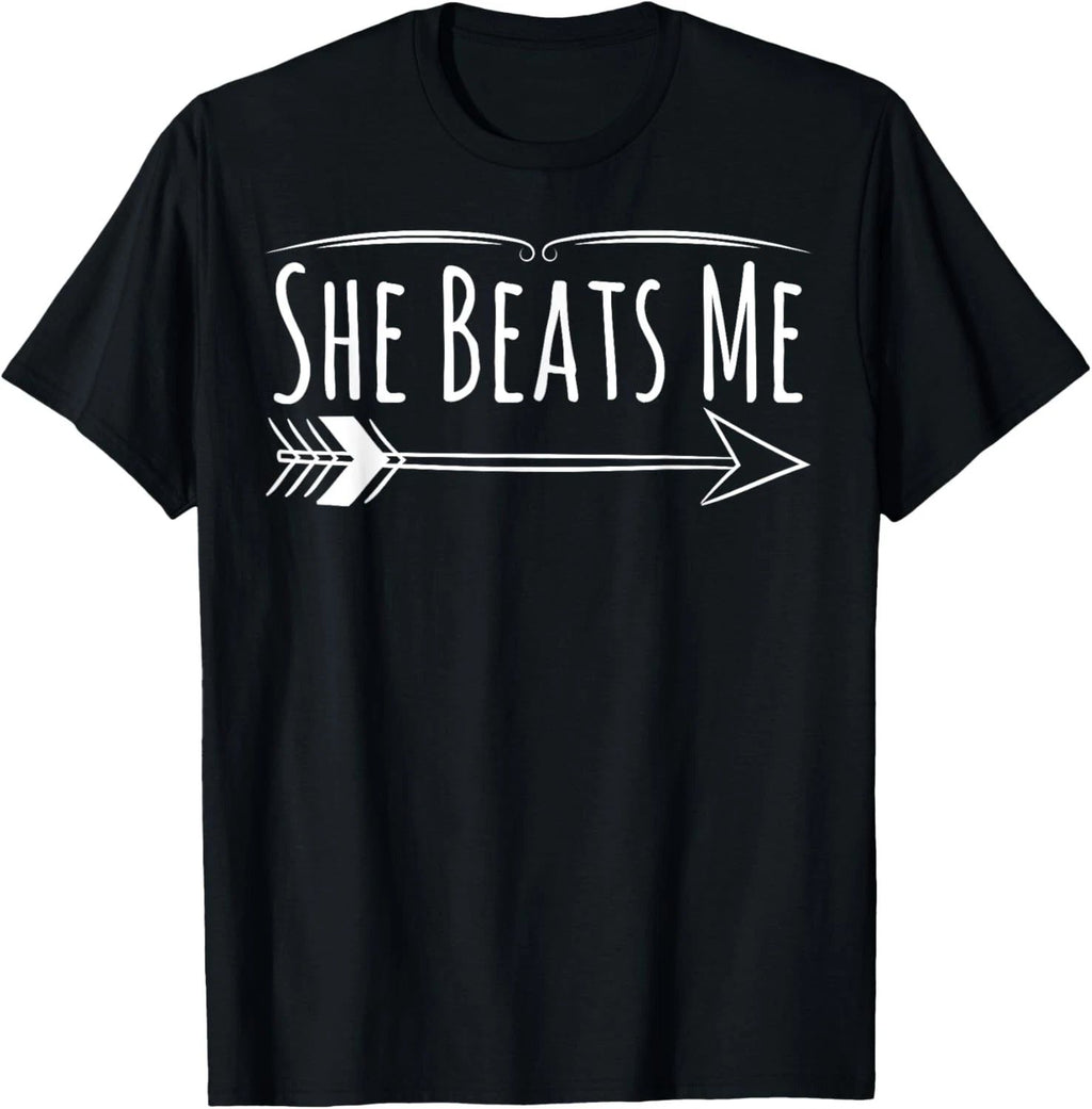 She Beats Me Funny Mens Humor T-Shirt T-Shirt