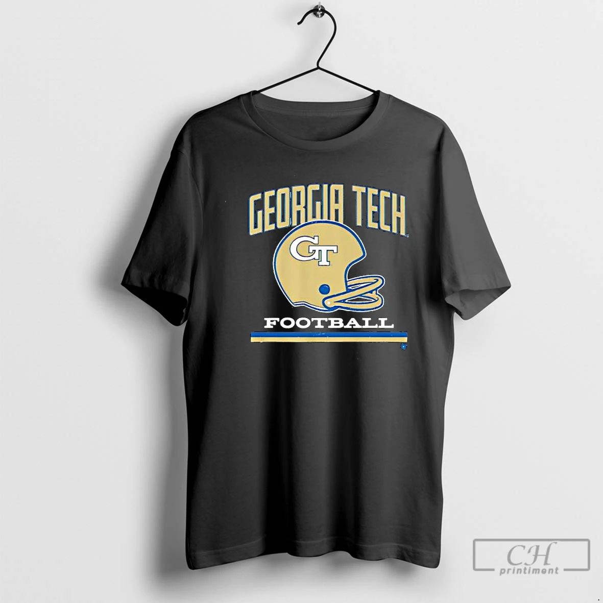 Classic Georgia Tech Football Helmet Grid Logo T Shirts