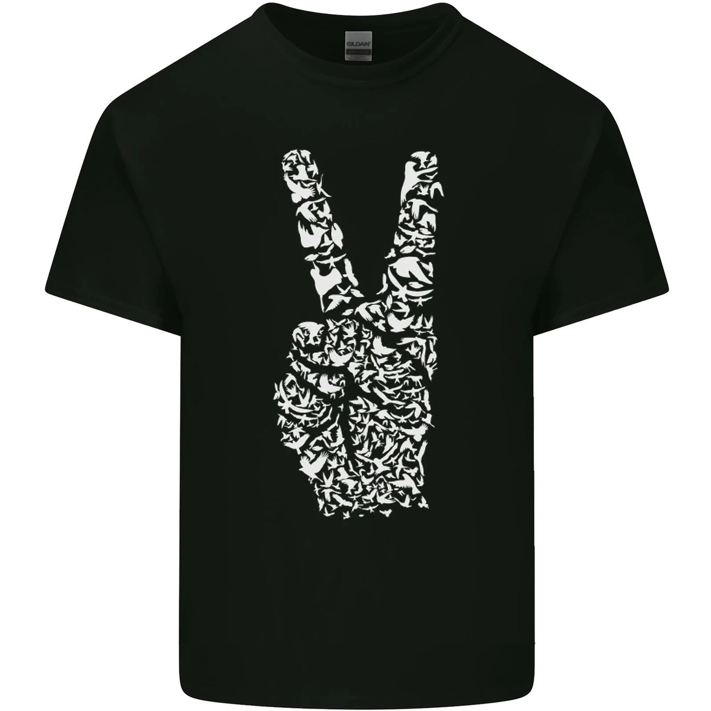 Peace Word Art Hippy Environment Mens Cotton T-Shirt Tee Top