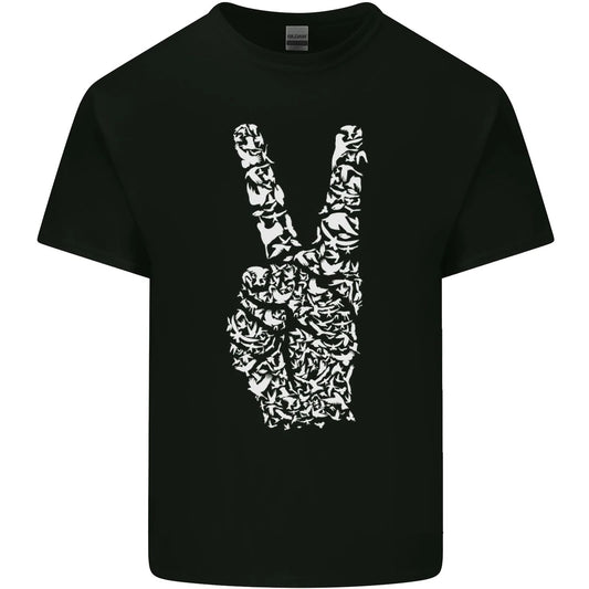 Peace Word Art Hippy Environment Mens Cotton T-Shirt Tee Top