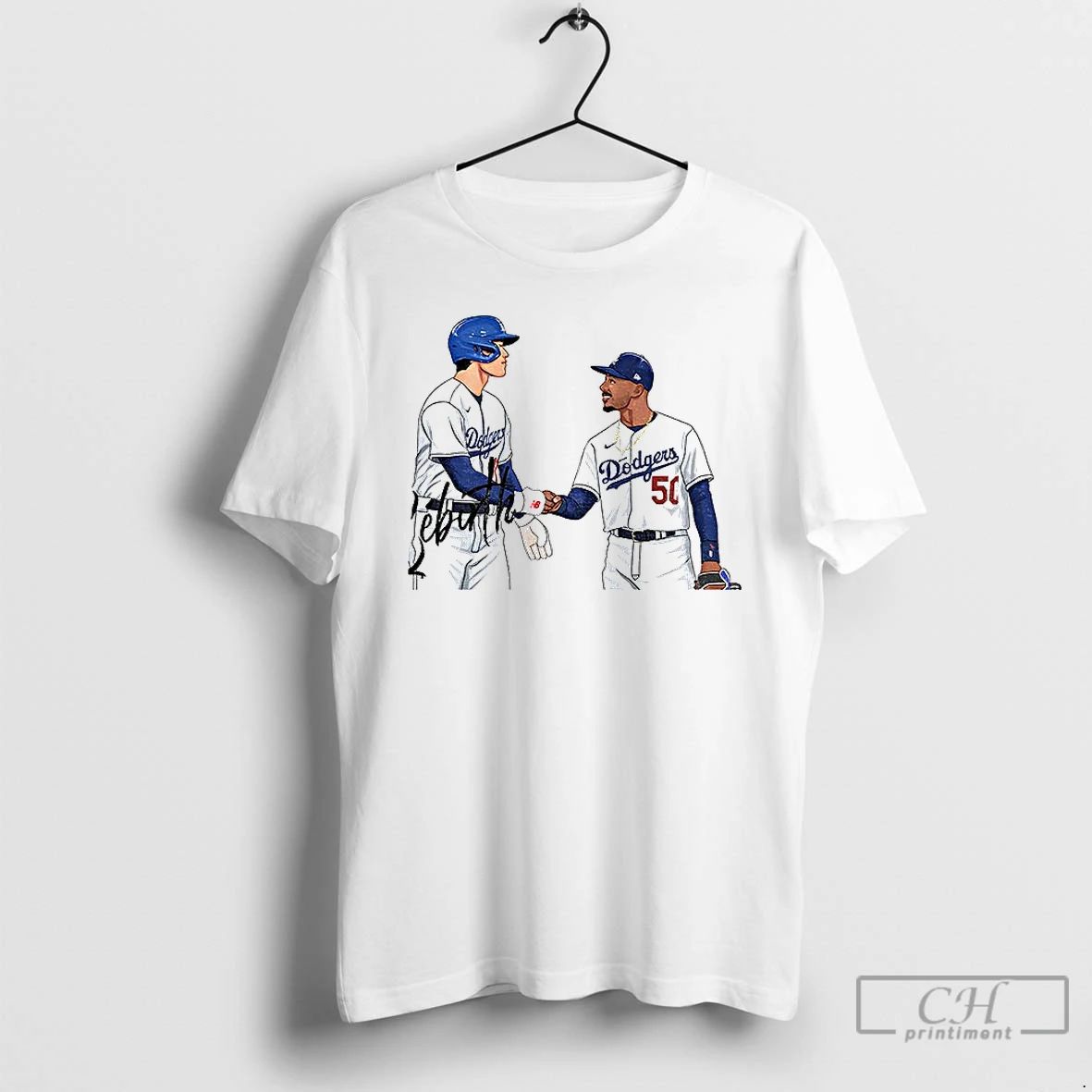 Classic Baseball Celebratory Fist Pump With Mookie Betts Dodgers Signing Moment T Shirts