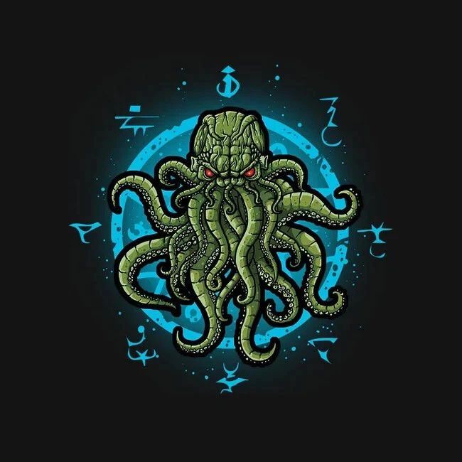 H P Lovecraft Cosmic Symbology CALL OF CTHULHU Horror Artwork TEEFURY T-SHIRT