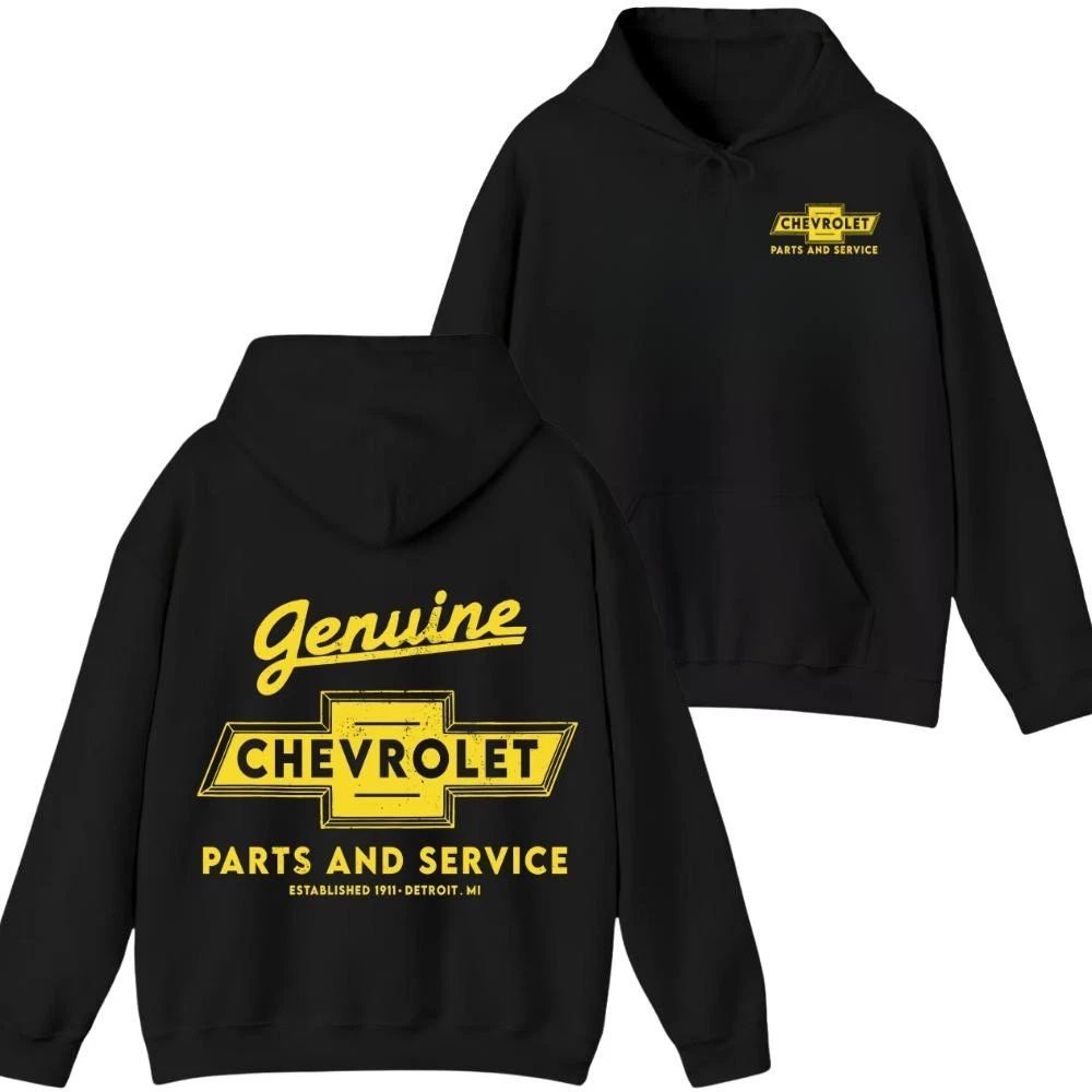 Vintage Chevrolet Parts & Service Hoodie Retro Garage Mechanic Style