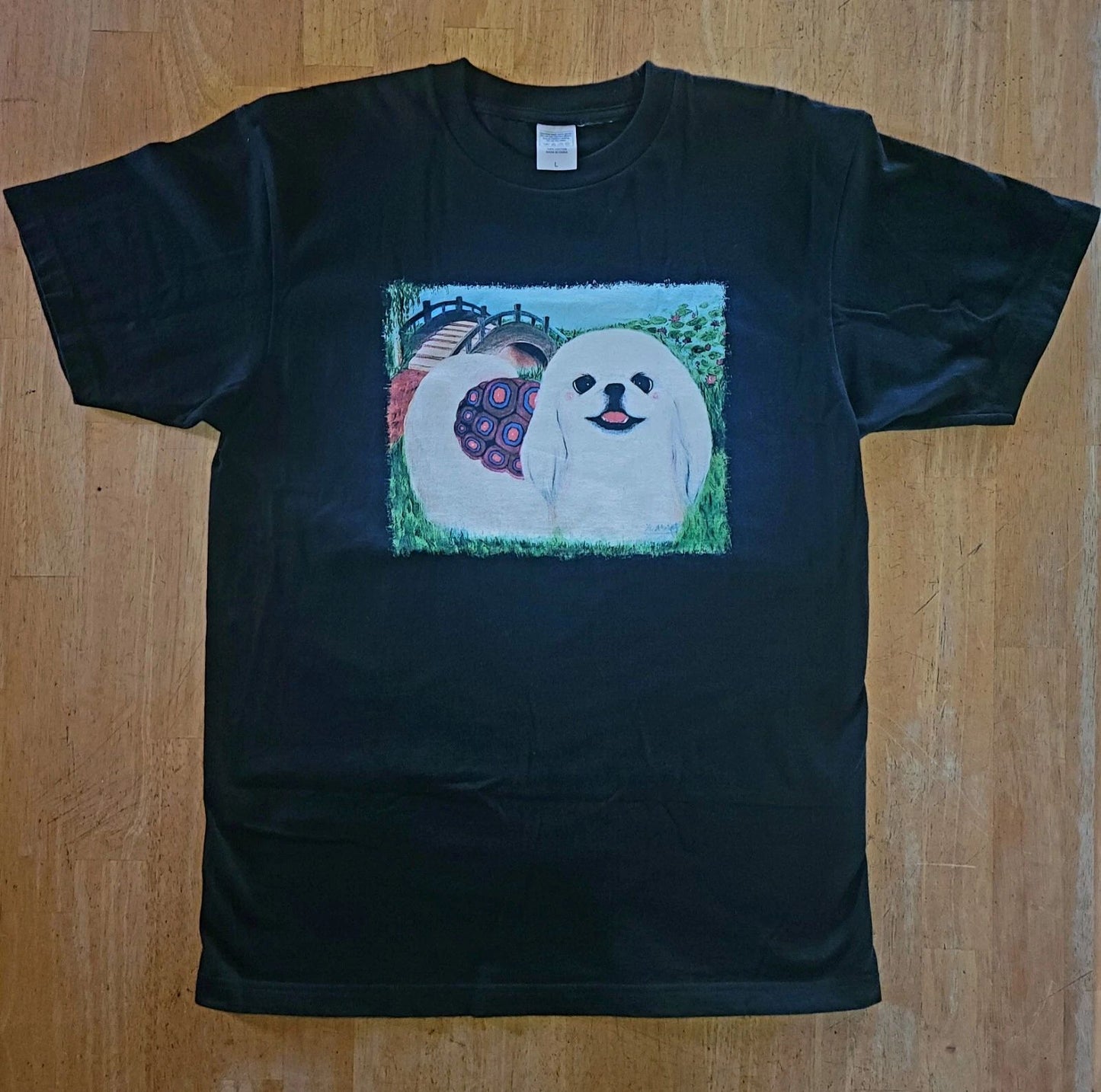Custom Dog Painting Graphic Black Soft Heavy T-Shirt