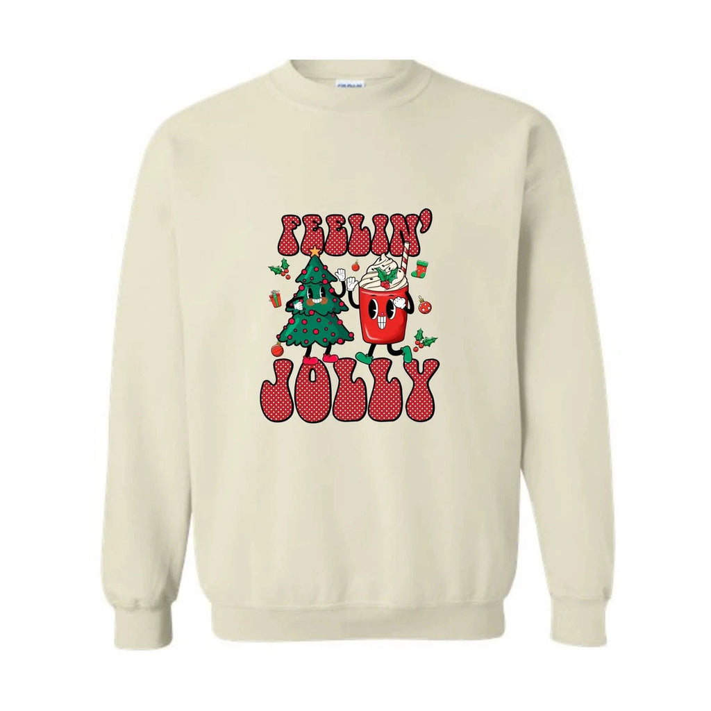 Feelin' Jolly Sweatshirt, Cute Christmas Sweater, Christmas Party Outfit, Christ