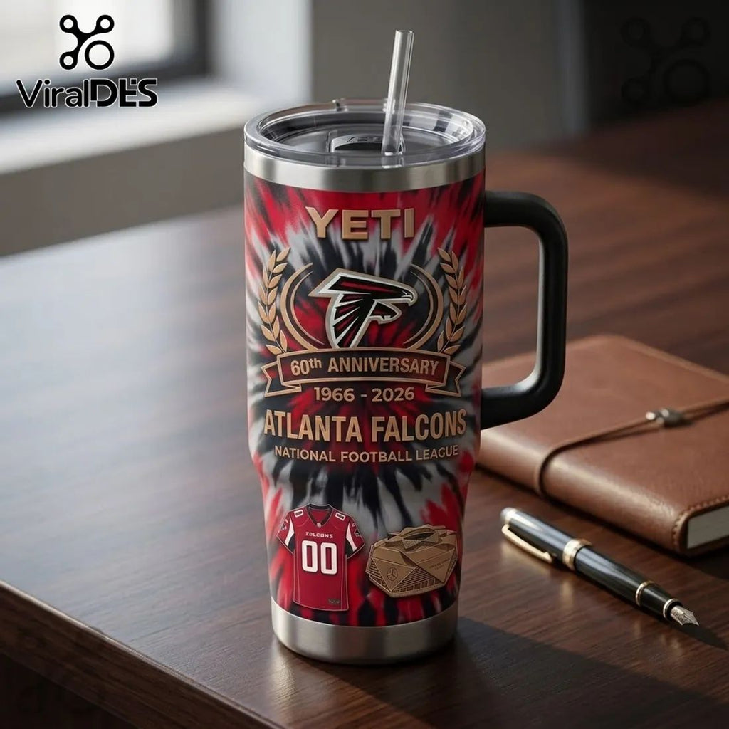Atlanta Falcons 60th Anniversary YETI Tumbler 40oz