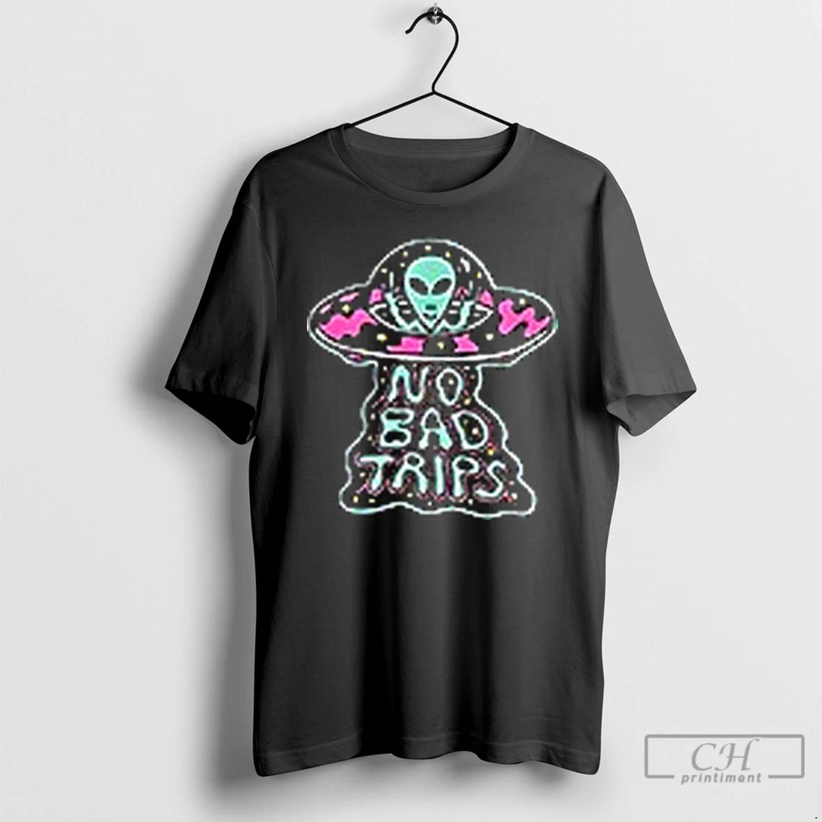 Premium No Bad Trips Alien 1 Sided T Shirts