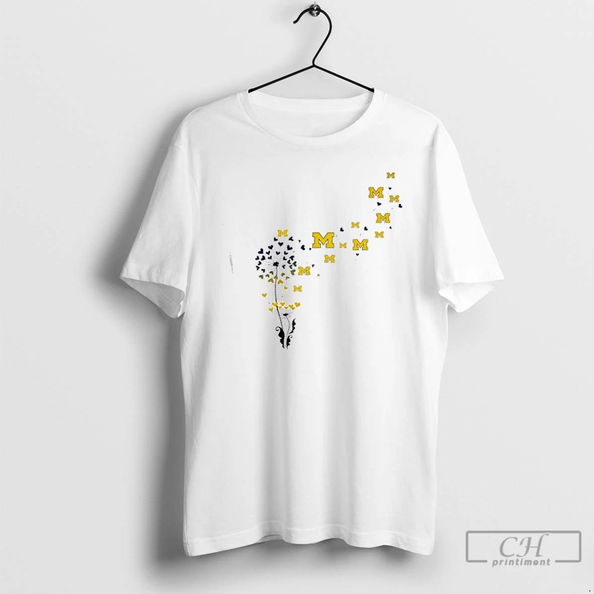 Classic Dandelion Flower Michigan Wolverines Football Logo T Shirts