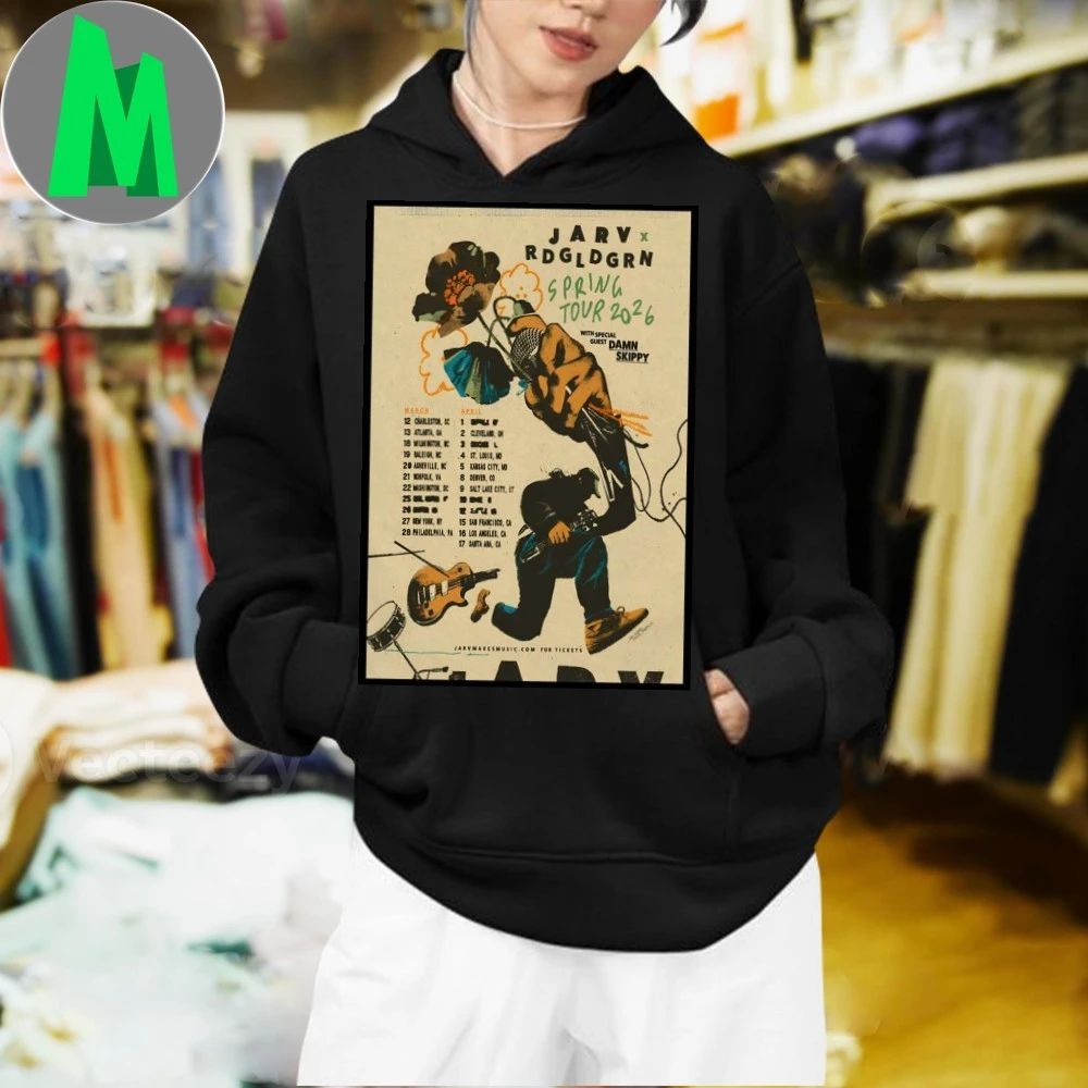 Jarv And Red Gold Green Spring Tour 2026 Poster Shirt
