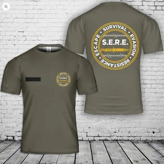 Custom Name SERE Survival Evasion Resistance Escape Army Navy Special Ops T-Shir