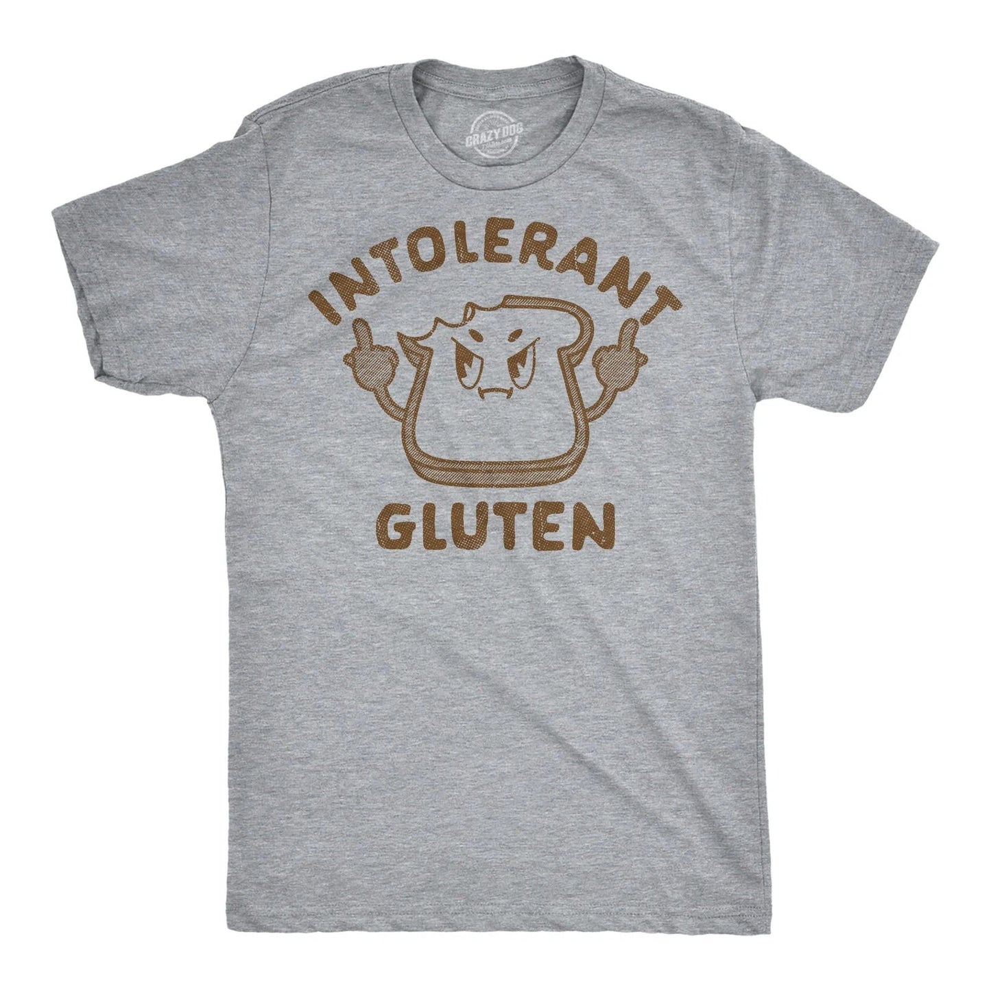 Mens Funny T Shirts Intolerant Gluten Sarcastic Food Graphic Novelty Tee for Men