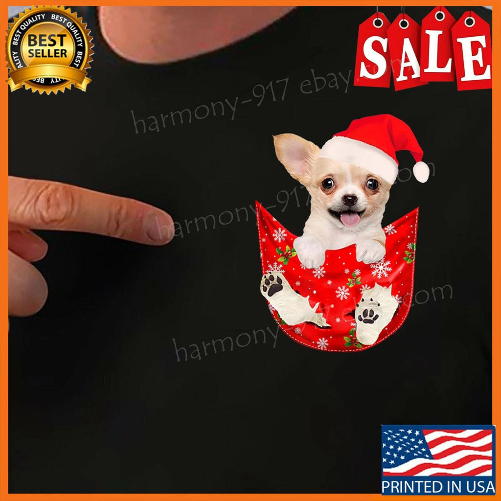 Funny Chihuahua dog Christmas Pocket for Chihuahua Lovers T-Shirt g