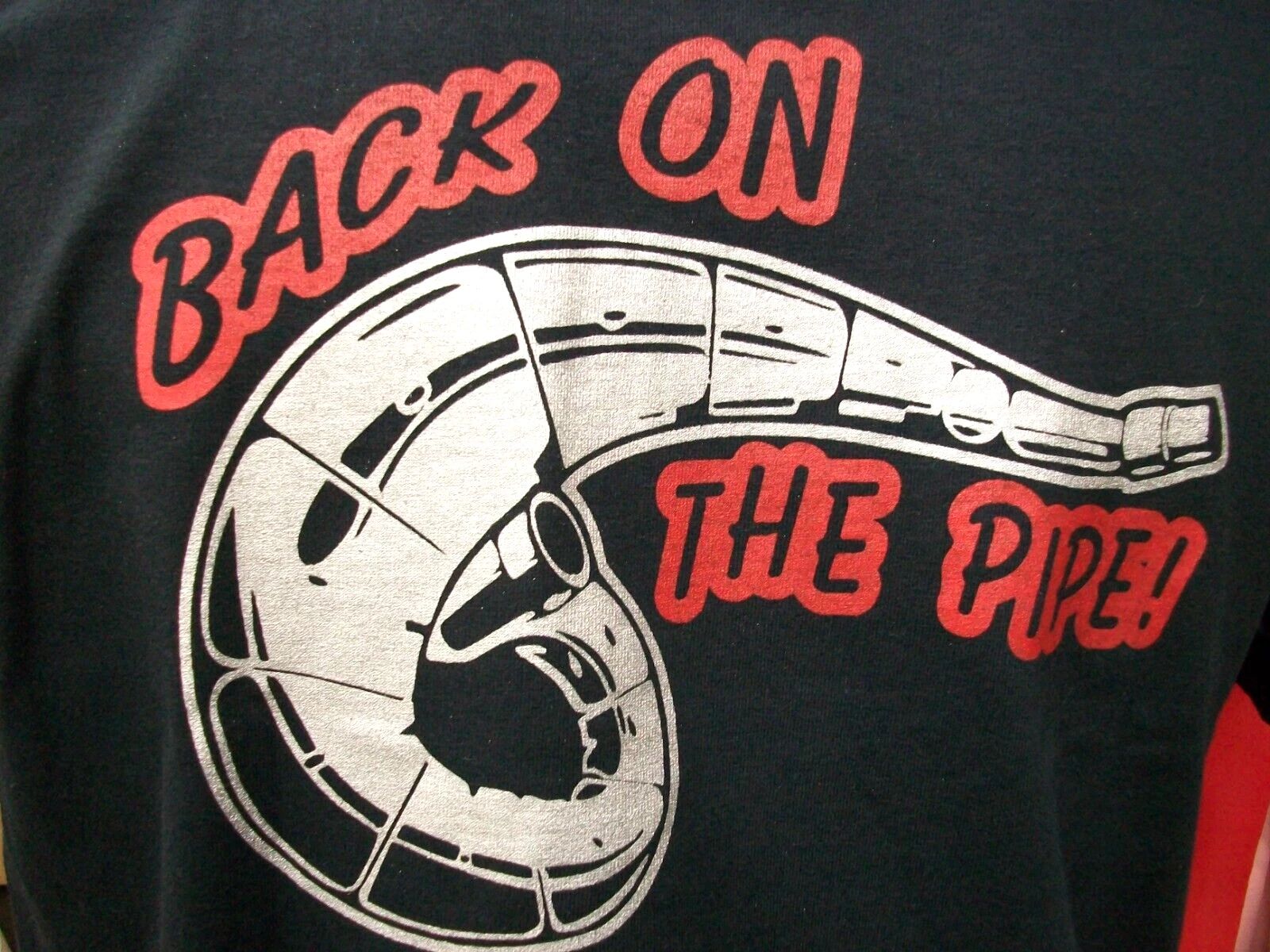 Funny MX ATV T-Shirt Tee 2 Stroke "Back On The Pipe" Black Motocross LARGE