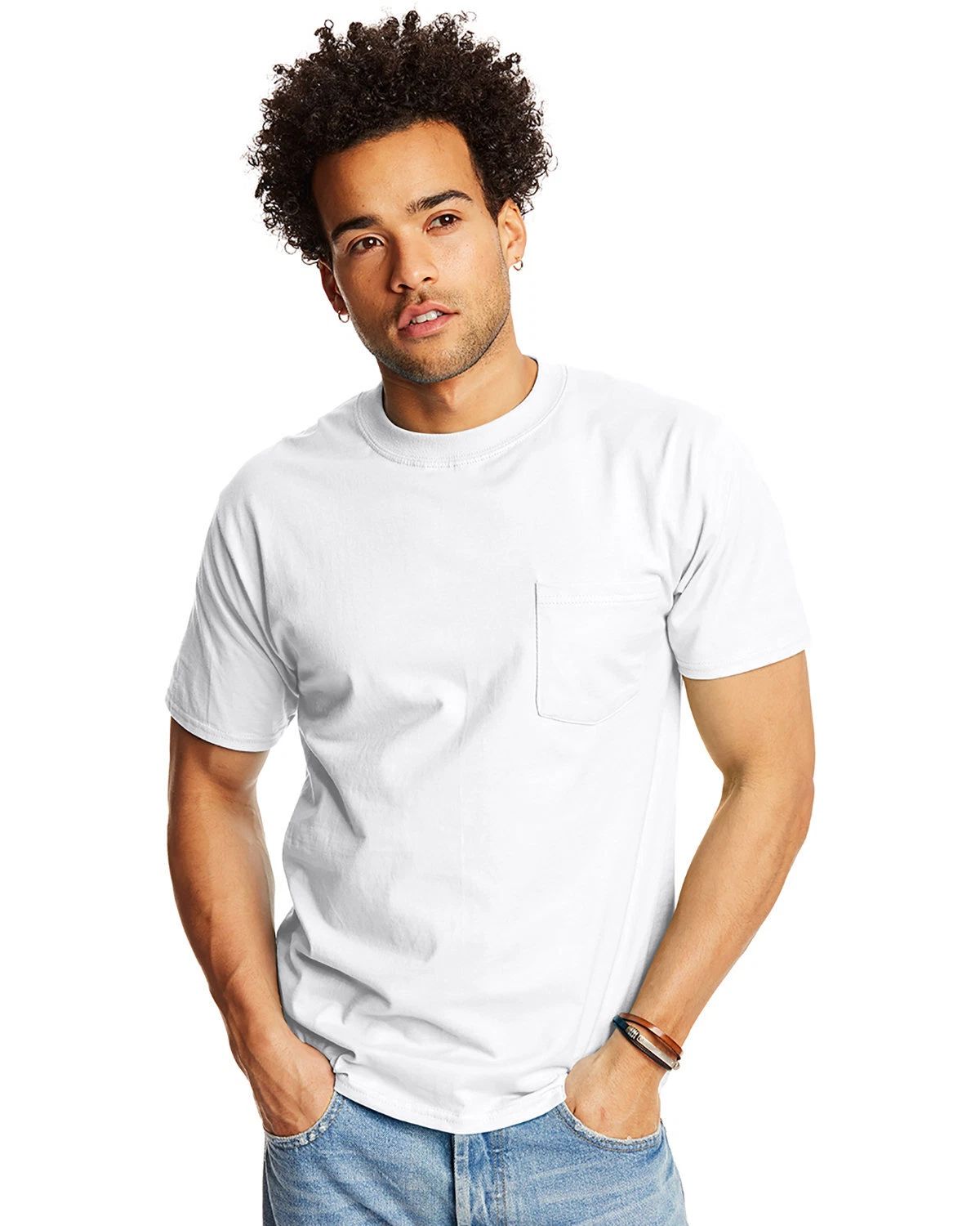 3 Pack Of Hanes Adult Beefy-T T-Shirt with Pocket - 5190P