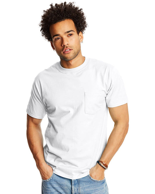 3 Pack Of Hanes Adult Beefy-T T-Shirt with Pocket - 5190P