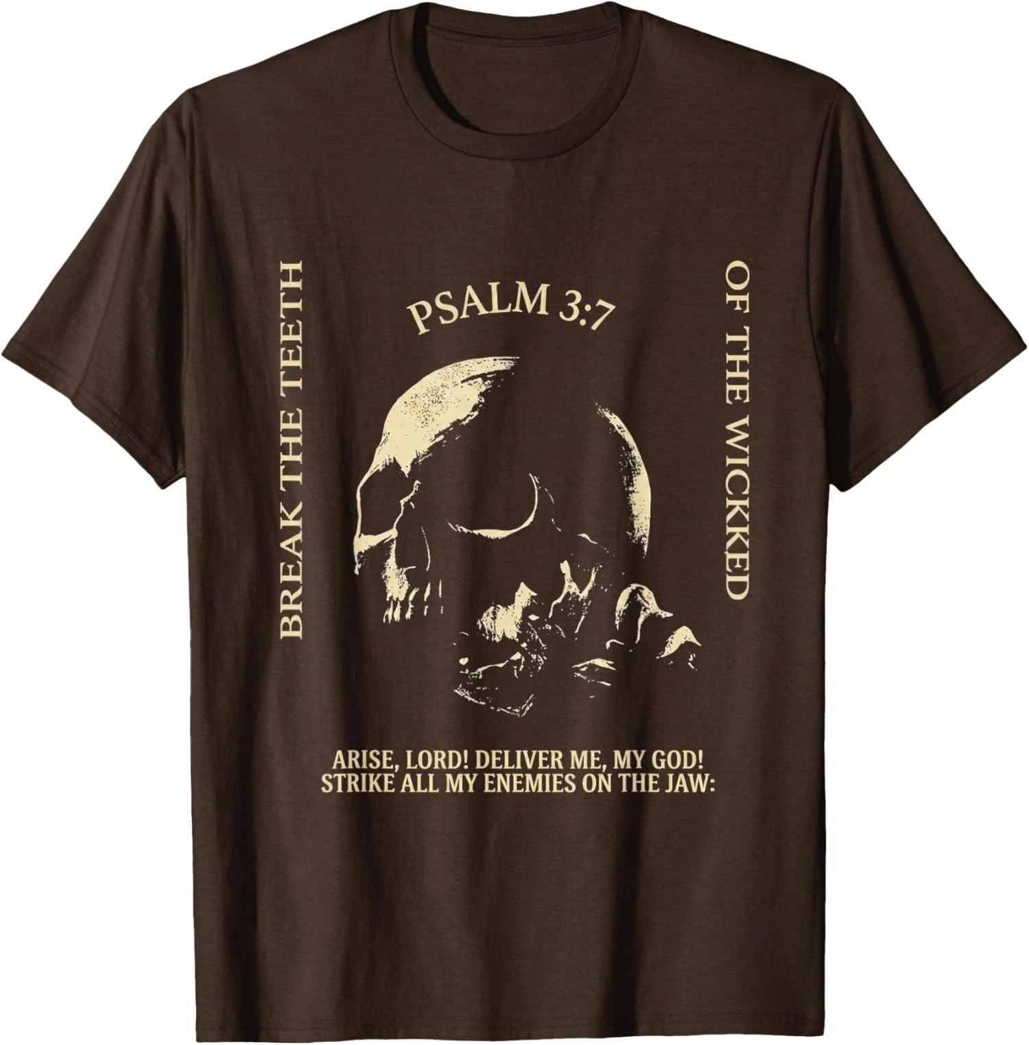 Psalm 3:7 Vintage Christian Religious Bible Verse Unisex T-Shirt