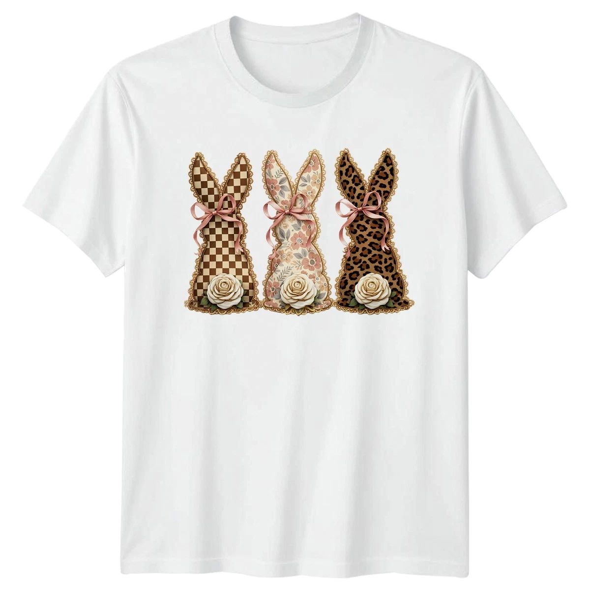 Womens T-Shirt Easter Bunny Spring Holiday Decor Easter Gift For Her