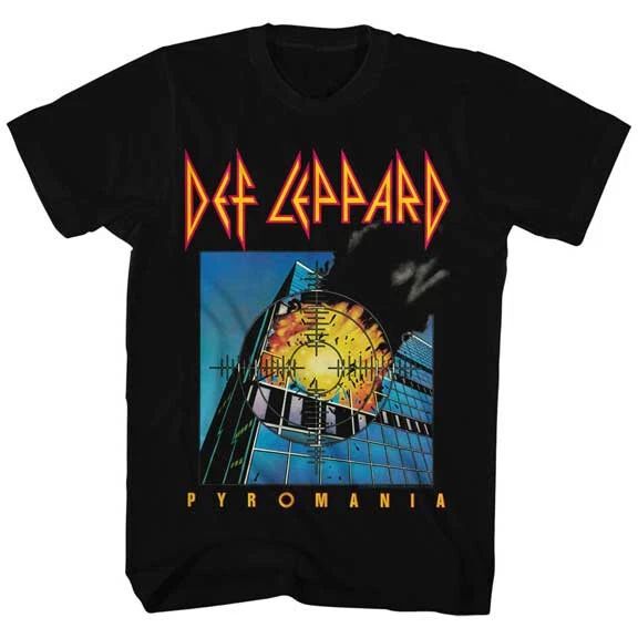 Def Leppard Pyromania Album Cover Men's T Shirt Rock Band Music Merch