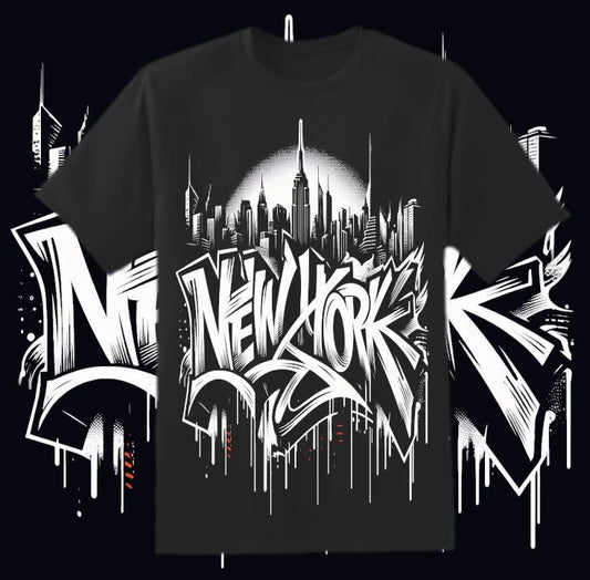New York Graffiti Streetwear T-Shirt Urban City NYC Hip Hop Style Tee