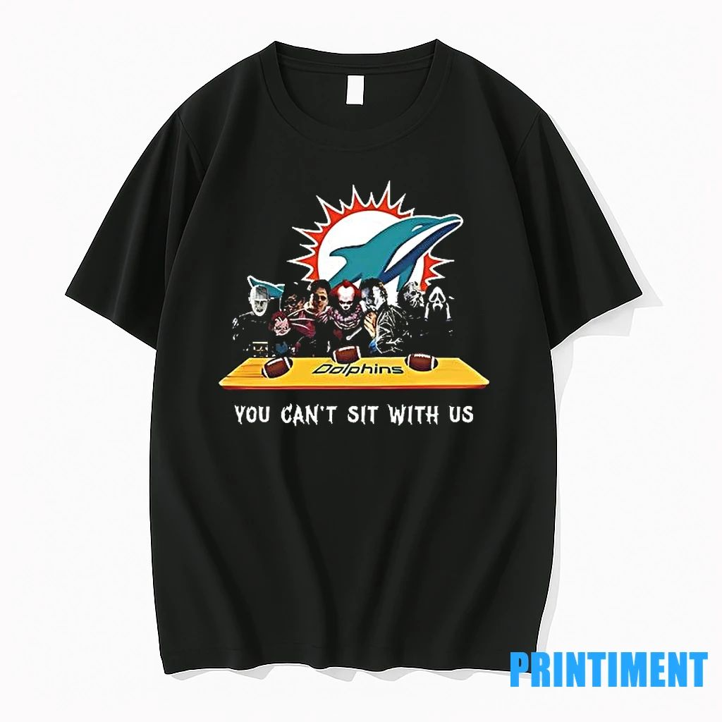 You Cant Sit With Us Dolphins Football Horror Movies Halloween Tshirts Sweater