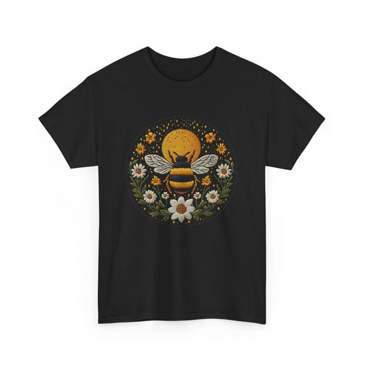 Bee T-Shirt | Save the Bees Shirt | Honeybee | Embroidered Bee Flowers Boho Sun