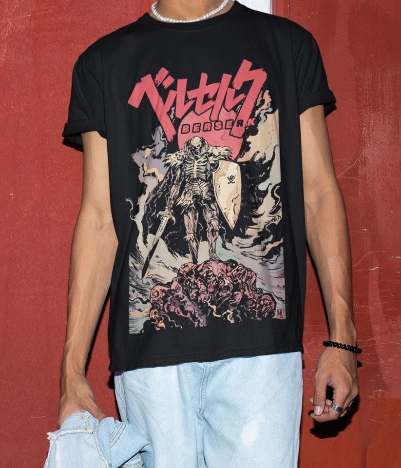 Anime Berserk Aesthetic Black T Shirt Size S - 5XL