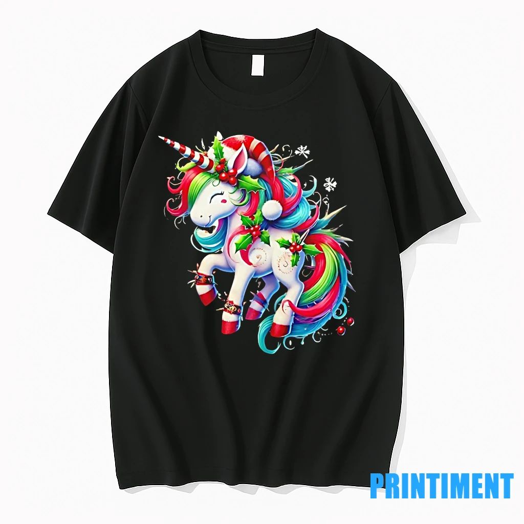 Magical Christmas Unicorn Holly Sparkle Tshirts Sweater