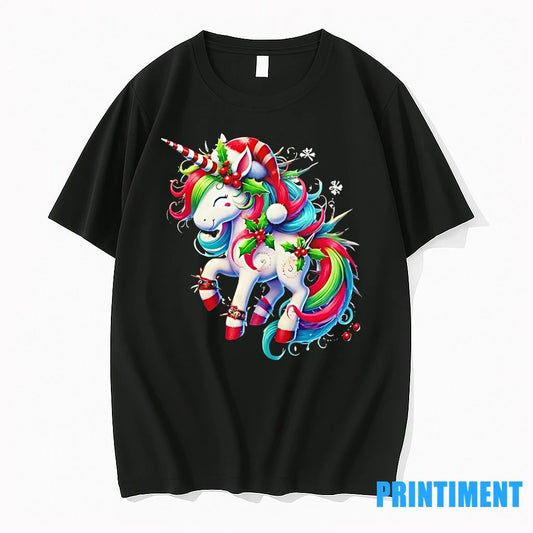 Magical Christmas Unicorn Holly Sparkle Tshirts Sweater